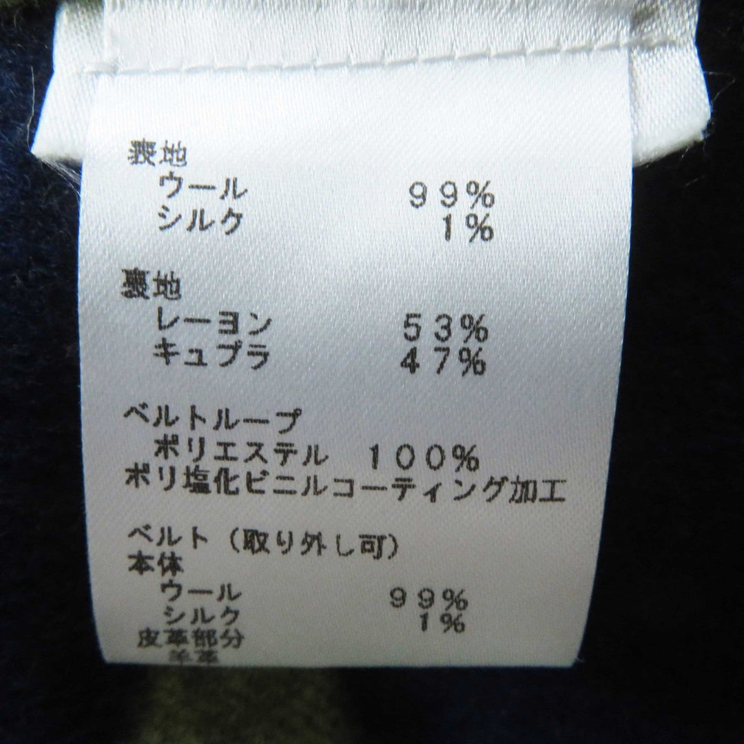 LOUIS VUITTON coat FJC022NUV Outer: 99% wool, Outer: 1% silk, Lining: 53% rayon, Lining: 47% cupra, Belt loop: 100% polyester, Belt: 99% wool, 1% silk, Leather part: Lamb leather Navy yellow Giant Monogram Women 36 Used Authentic