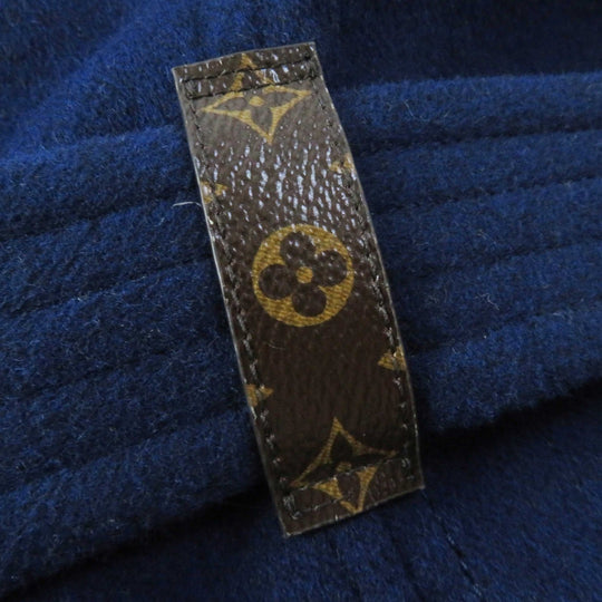LOUIS VUITTON coat FJC022NUV Outer: 99% wool, Outer: 1% silk, Lining: 53% rayon, Lining: 47% cupra, Belt loop: 100% polyester, Belt: 99% wool, 1% silk, Leather part: Lamb leather Navy yellow Giant Monogram Women 36 Used Authentic