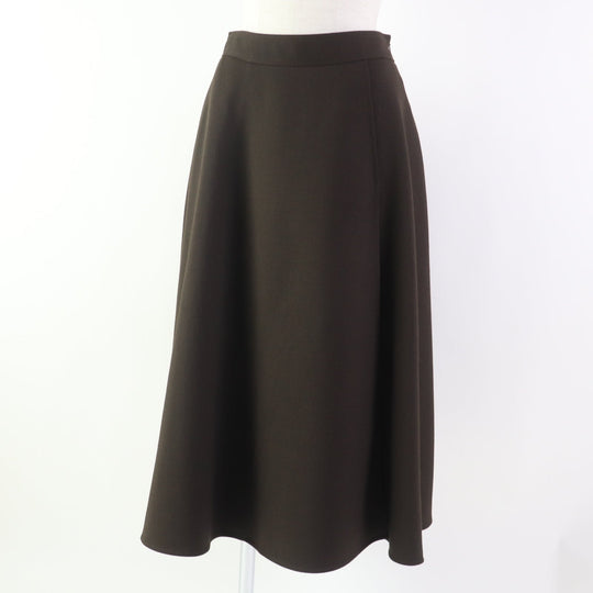 FOXEY NEW YORK Long skirt 43095 Outer material: 37% polyester, Outer material: 36% rayon, Outer material: 25% wool, Outer material: 2% polyurethane, Lining: 100% polyester Dark brown TRAMONTO Women 40 Used Authentic