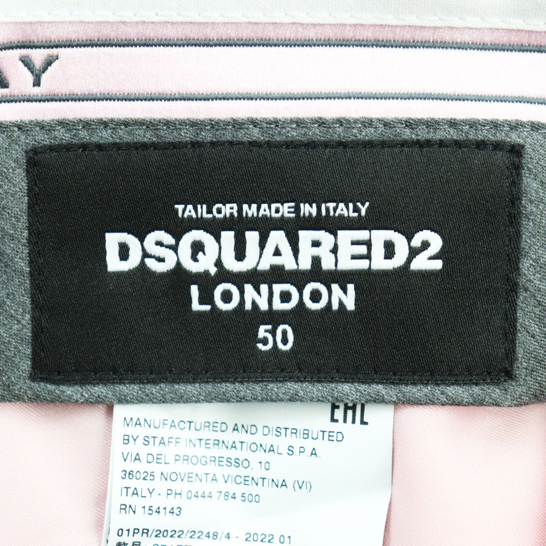 DSQUARED2 slacks S71FT0180 Outer: 100% wool, Lining: 100% polyester, Part: 60% rayon, Part: 40% polyester, Part: 100% cotton, Part: 100% polyester Gray black mens 50 Used Authentic