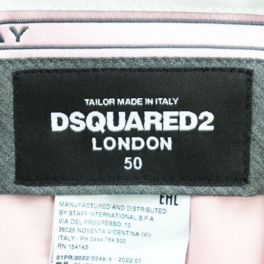 DSQUARED2 slacks S71FT0180 Outer: 100% wool, Lining: 100% polyester, Part: 60% rayon, Part: 40% polyester, Part: 100% cotton, Part: 100% polyester Gray black mens 50 Used Authentic