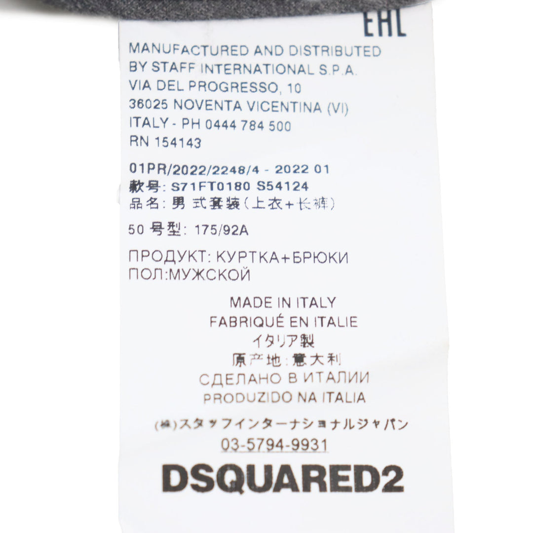 DSQUARED2 slacks S71FT0180 Outer: 100% wool, Lining: 100% polyester, Part: 60% rayon, Part: 40% polyester, Part: 100% cotton, Part: 100% polyester Gray black mens 50 Used Authentic