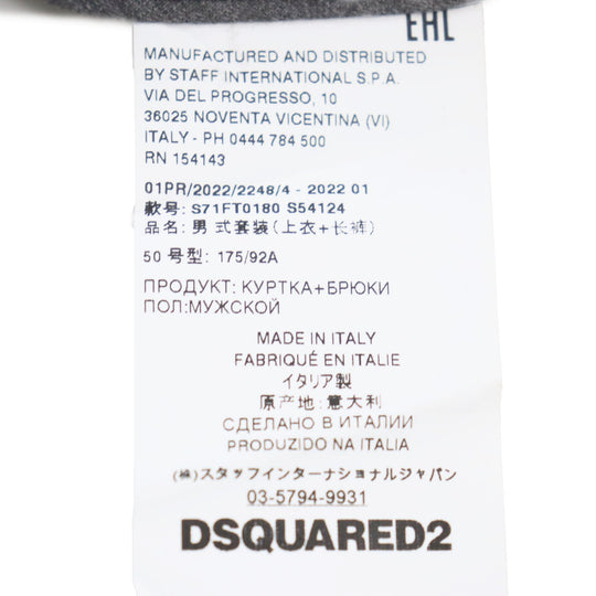 DSQUARED2 slacks S71FT0180 Outer: 100% wool, Lining: 100% polyester, Part: 60% rayon, Part: 40% polyester, Part: 100% cotton, Part: 100% polyester Gray black mens 50 Used Authentic