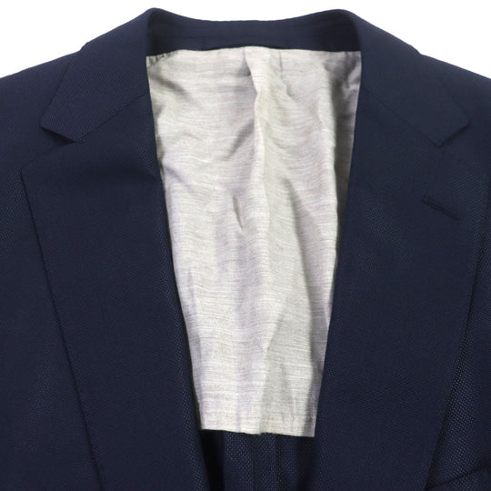 Ermenegildo Zegna tailored jacket Outer: 79% wool, Outer: 21% silk, Lining: 55% rayon, Lining: 45% cupra Navy mens 58 Used Authentic