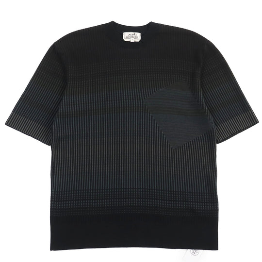 HERMES Short sleeve T-shirt Main: 100% cotton Black Grey mens XS Used Authentic