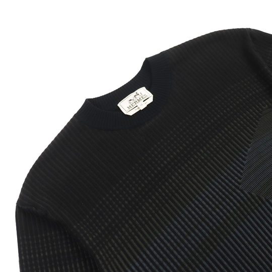 HERMES Short sleeve T-shirt Main: 100% cotton Black Grey mens XS Used Authentic