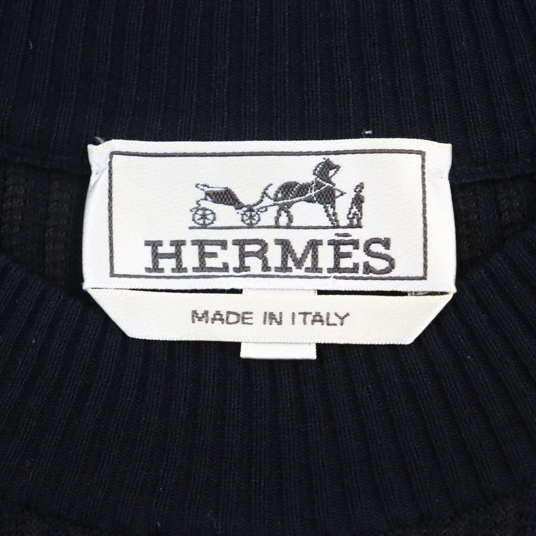 HERMES Short sleeve T-shirt Main: 100% cotton Black Grey mens XS Used Authentic