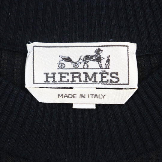 HERMES Short sleeve T-shirt Main: 100% cotton Black Grey mens XS Used Authentic