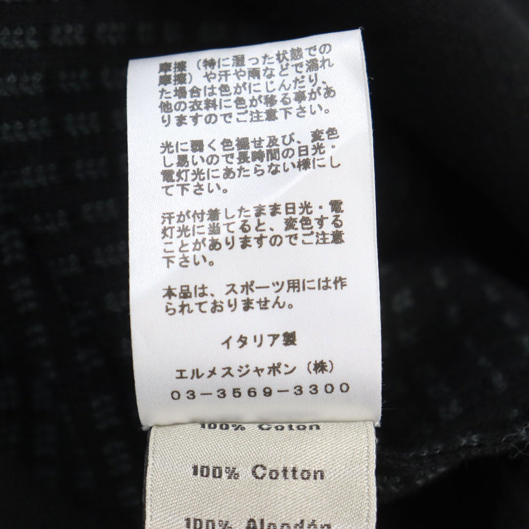 HERMES Short sleeve T-shirt Main: 100% cotton Black Grey mens XS Used Authentic