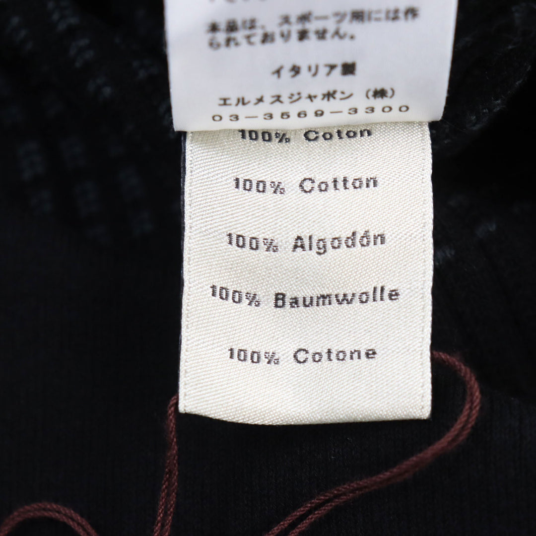 HERMES Short sleeve T-shirt Main: 100% cotton Black Grey mens XS Used Authentic
