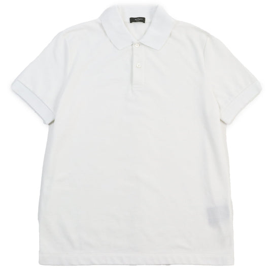 Berluti Short sleeve polo shirt R14JPS25CAET Main: 100% cotton, some parts: sheep leather white mens S Used Authentic