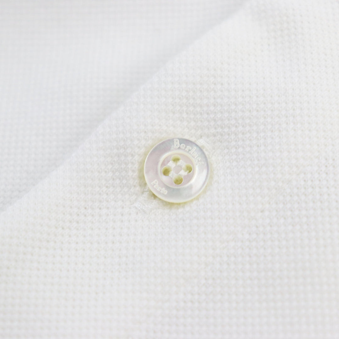 Berluti Short sleeve polo shirt R14JPS25CAET Main: 100% cotton, some parts: sheep leather white mens S Used Authentic