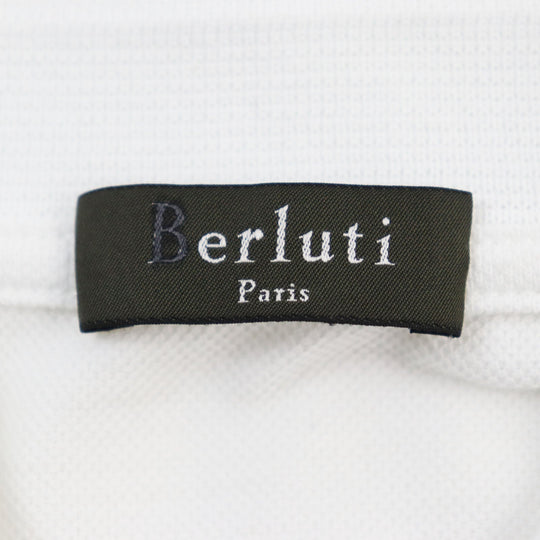Berluti Short sleeve polo shirt R14JPS25CAET Main: 100% cotton, some parts: sheep leather white mens S Used Authentic
