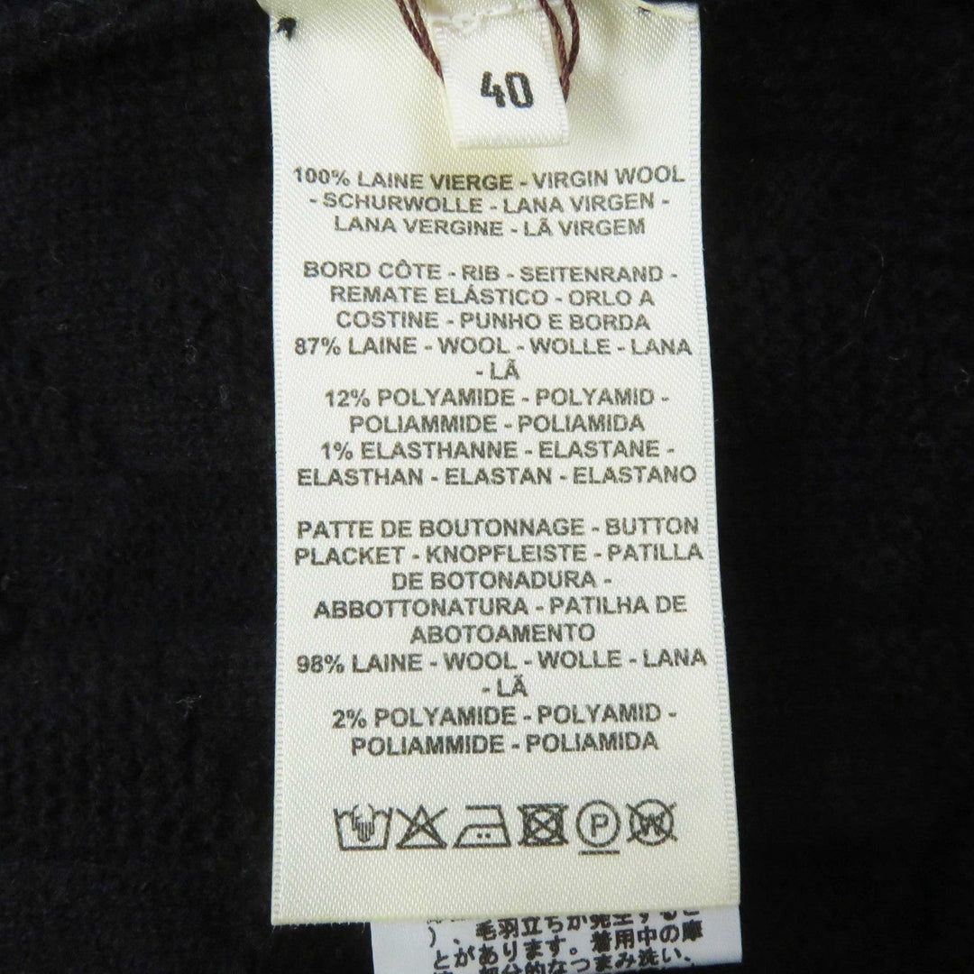 HERMES cardigan 4E2707D3 Outer material: 100% wool, Part: 87% wool, Part: 12% nylon, Part: 1% polyurethane, Front part: 98% wool, 2% nylon black Women 40 Used Authentic