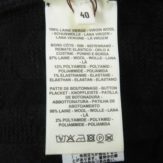 HERMES cardigan 4E2707D3 Outer material: 100% wool, Part: 87% wool, Part: 12% nylon, Part: 1% polyurethane, Front part: 98% wool, 2% nylon black Women 40 Used Authentic
