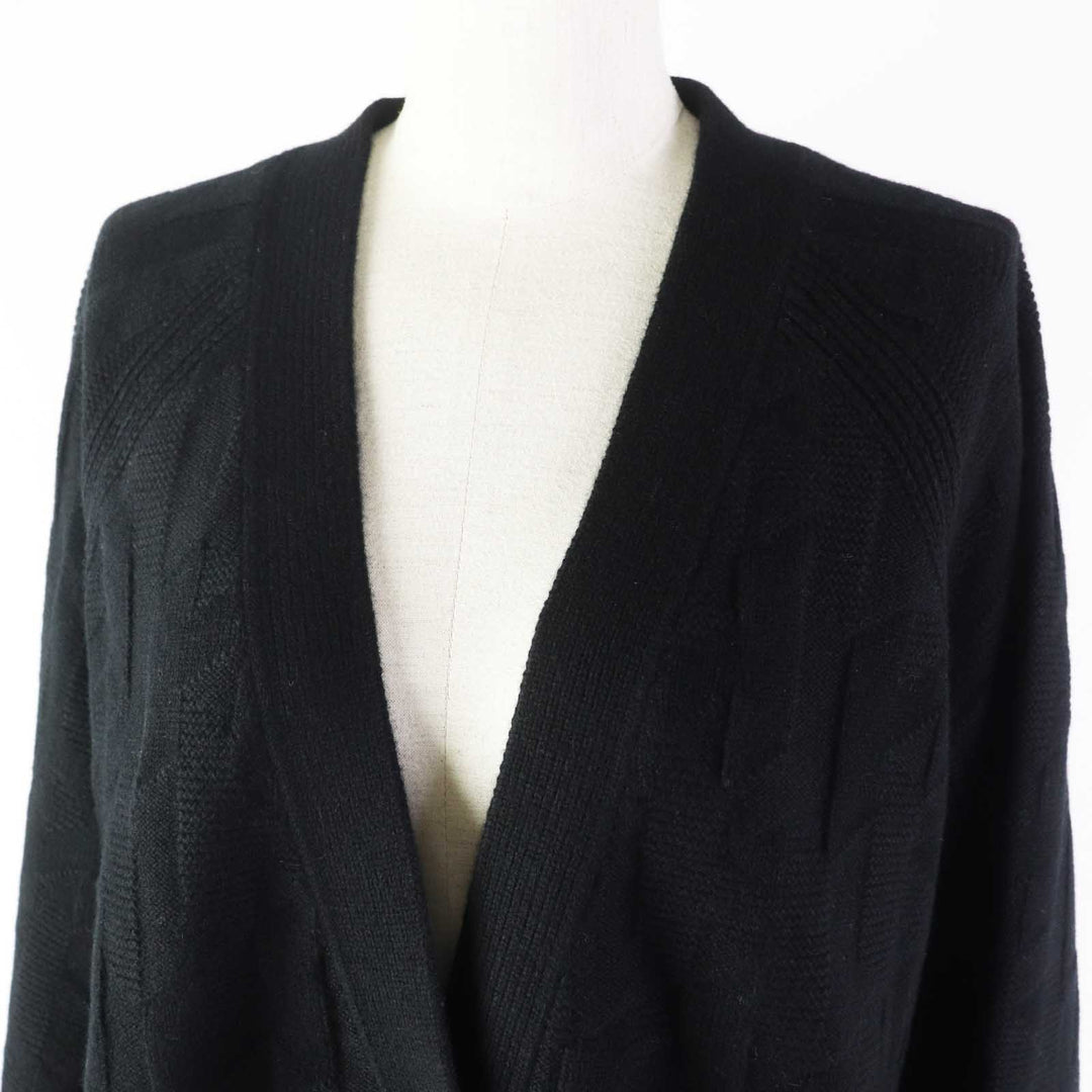 HERMES cardigan 4E2707D3 Outer material: 100% wool, Part: 87% wool, Part: 12% nylon, Part: 1% polyurethane, Front part: 98% wool, 2% nylon black Women 40 Used Authentic
