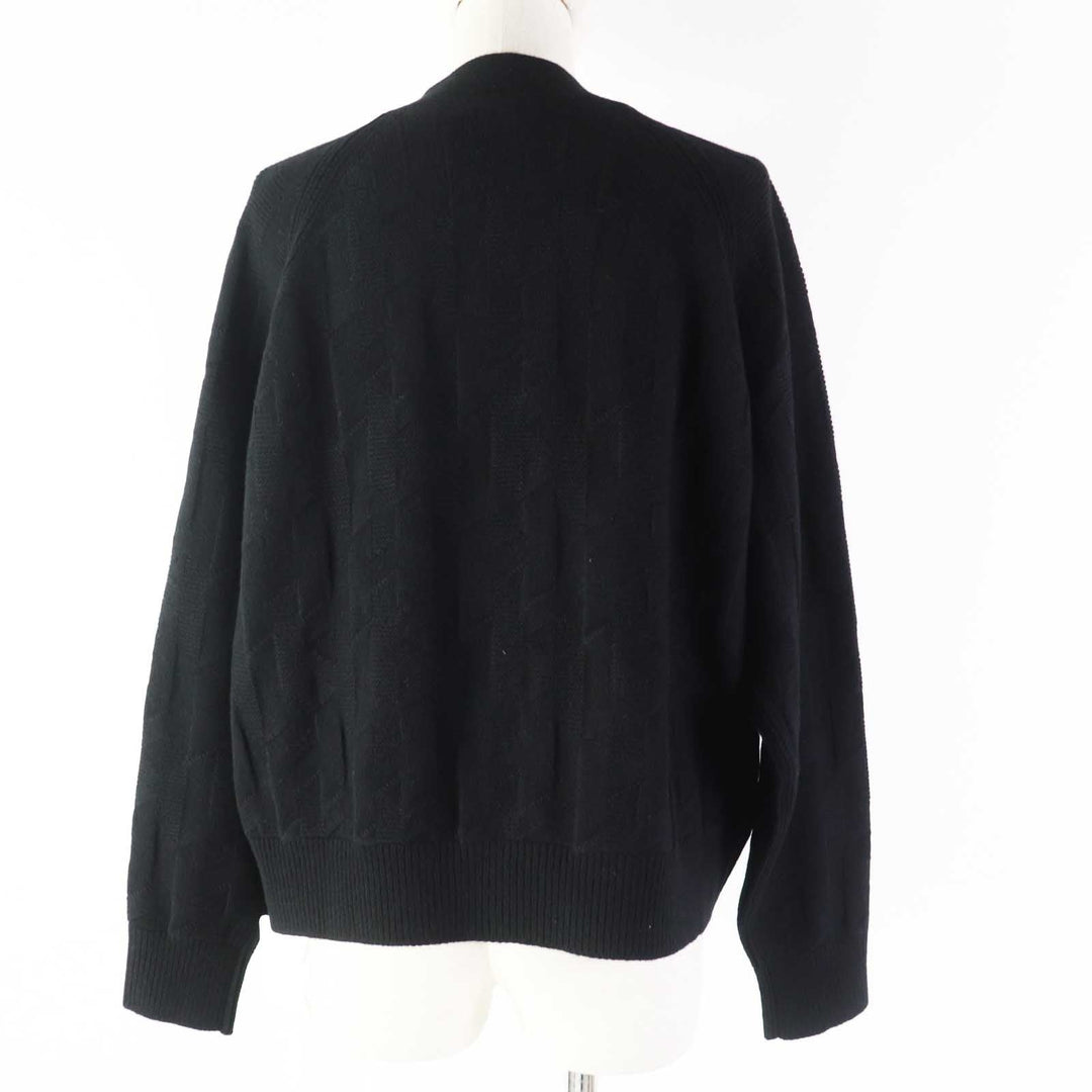 HERMES cardigan 4E2707D3 Outer material: 100% wool, Part: 87% wool, Part: 12% nylon, Part: 1% polyurethane, Front part: 98% wool, 2% nylon black Women 40 Used Authentic
