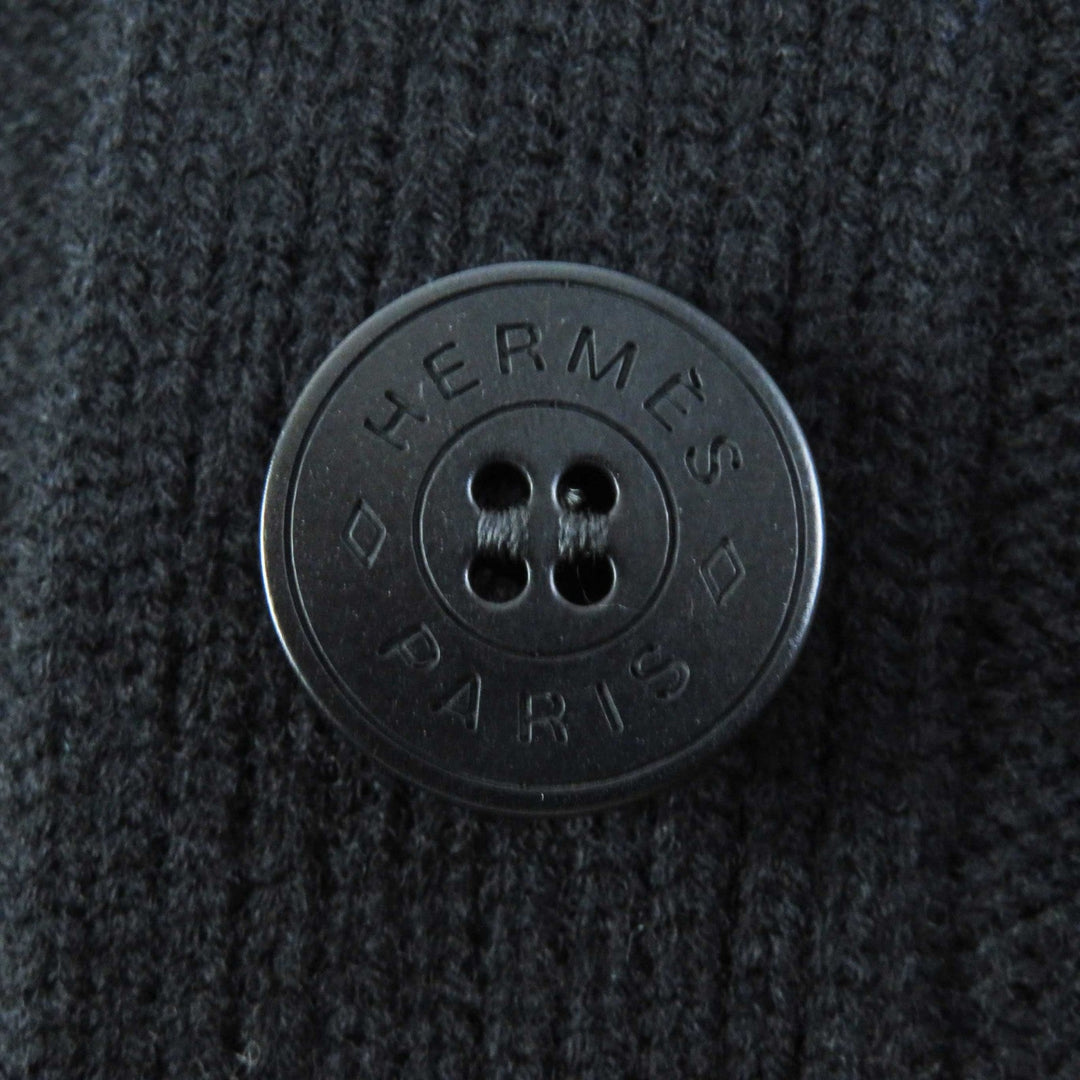 HERMES cardigan 4E2707D3 Outer material: 100% wool, Part: 87% wool, Part: 12% nylon, Part: 1% polyurethane, Front part: 98% wool, 2% nylon black Women 40 Used Authentic