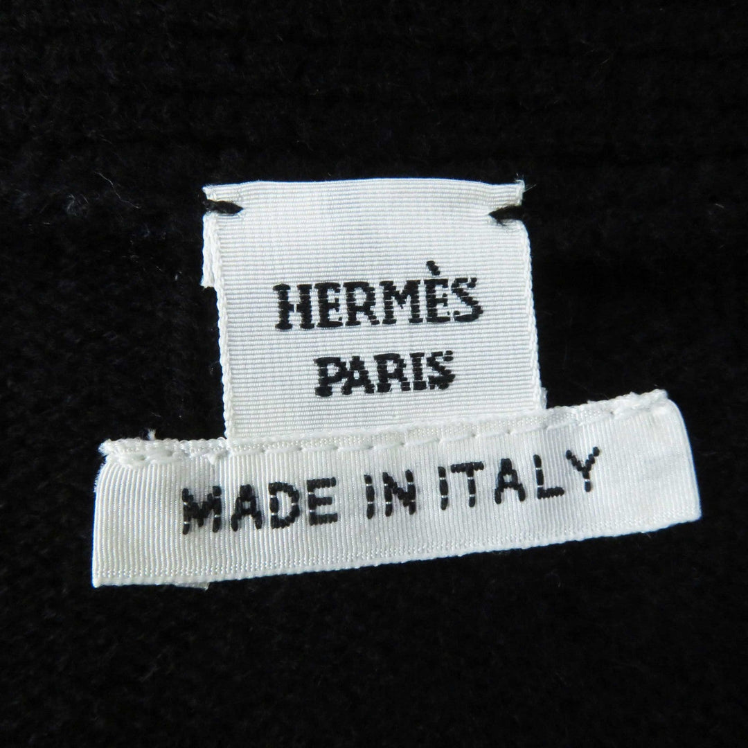 HERMES cardigan 4E2707D3 Outer material: 100% wool, Part: 87% wool, Part: 12% nylon, Part: 1% polyurethane, Front part: 98% wool, 2% nylon black Women 40 Used Authentic