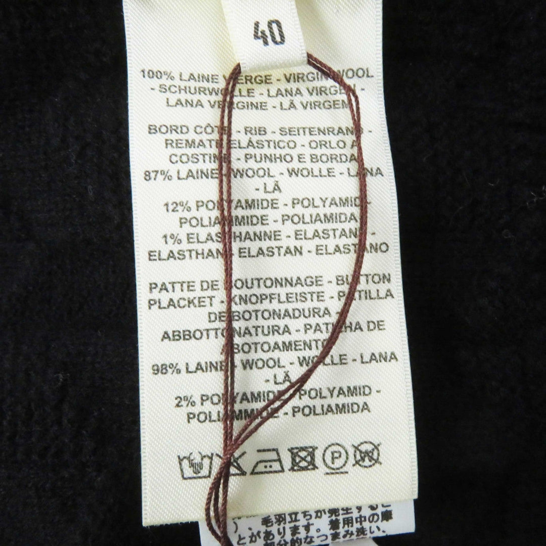 HERMES cardigan 4E2707D3 Outer material: 100% wool, Part: 87% wool, Part: 12% nylon, Part: 1% polyurethane, Front part: 98% wool, 2% nylon black Women 40 Used Authentic