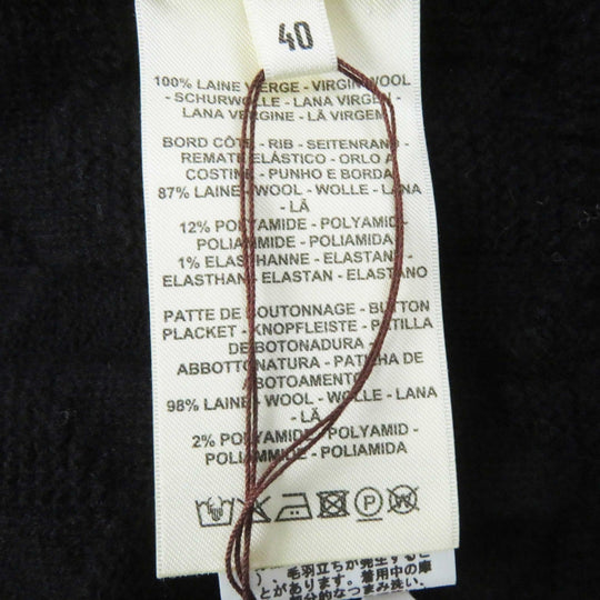 HERMES cardigan 4E2707D3 Outer material: 100% wool, Part: 87% wool, Part: 12% nylon, Part: 1% polyurethane, Front part: 98% wool, 2% nylon black Women 40 Used Authentic