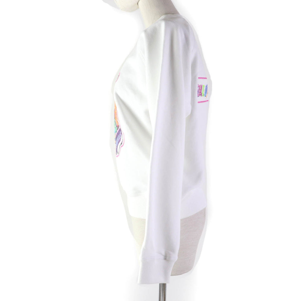 HERMES sweat 3E4626DA Main: 100% cotton, Part: 96% cotton, Part: 4% polyurethane, Embroidered part: 100% polyester White multicolor Chevroscope Women 34 Used Authentic