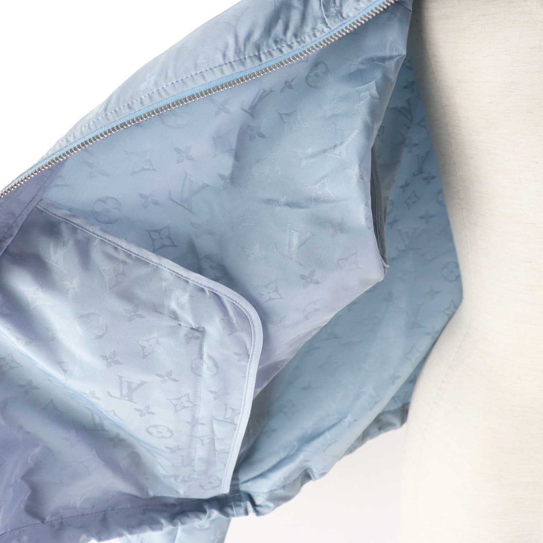LOUIS VUITTON Blouson 1AFE42 Outer: 53% polyester, Outer: 47% silk, Lining: 100% cotton, Part: 100% polyester, Synthetic leather: 100% polyester Light blue Monogram print parka Women 38 Used Authentic