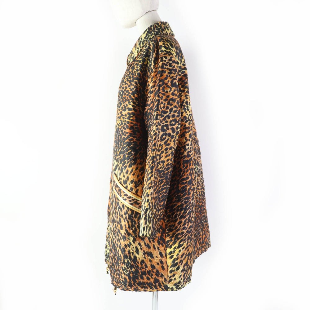 LEONARD FASHION coat 0328451 Main: 100% silk, Lining: 100% polyester, Filling: 100% polyester Brown type Women 9AR Used Authentic