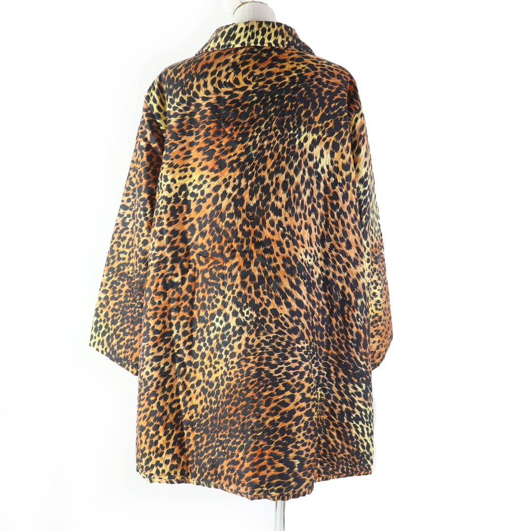 LEONARD FASHION coat 0328451 Main: 100% silk, Lining: 100% polyester, Filling: 100% polyester Brown type Women 9AR Used Authentic