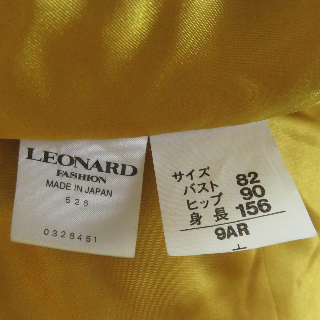 LEONARD FASHION coat 0328451 Main: 100% silk, Lining: 100% polyester, Filling: 100% polyester Brown type Women 9AR Used Authentic