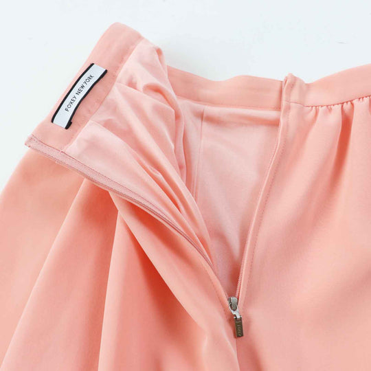 FOXEY NEW YORK skirt 41670 Outer: 66% triacetate, Outer: 34% polyester, Lining: 100% polyester salmon pink CIRCULAR BLOSSOM Women 38 Used Authentic