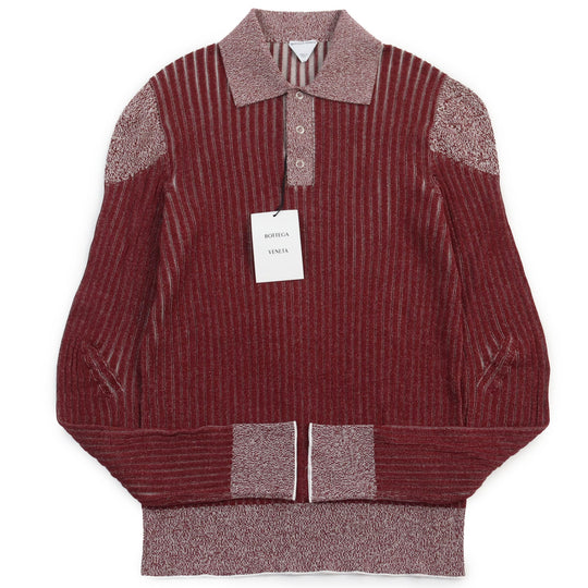 BOTTEGAVENETA Long sleeve polo shirt 728349 Main: 100% cotton, part: 88% cotton, part: 11% nylon, part: 1% polyurethane Red mens S Used Authentic