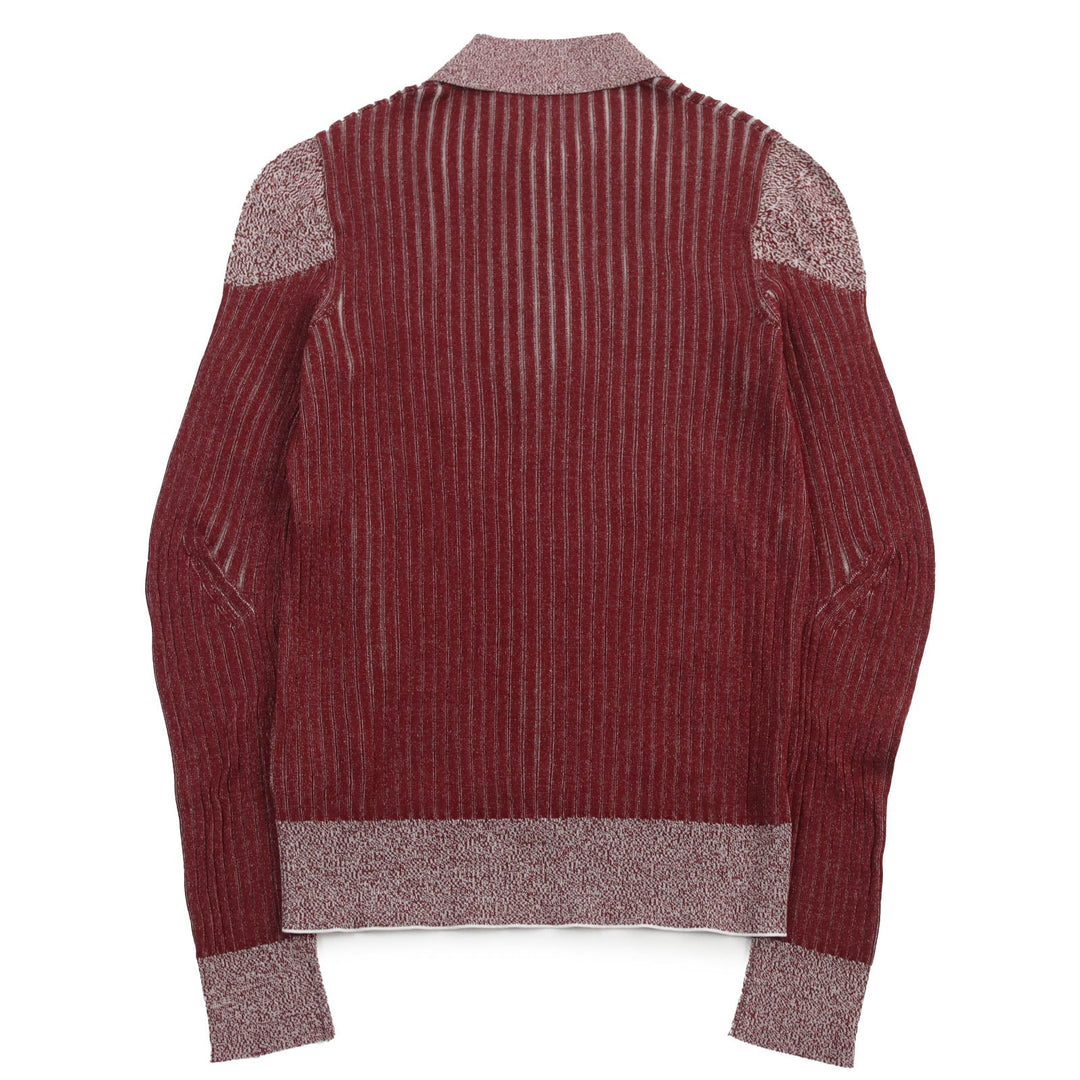 BOTTEGAVENETA Long sleeve polo shirt 728349 Main: 100% cotton, part: 88% cotton, part: 11% nylon, part: 1% polyurethane Red mens S Used Authentic