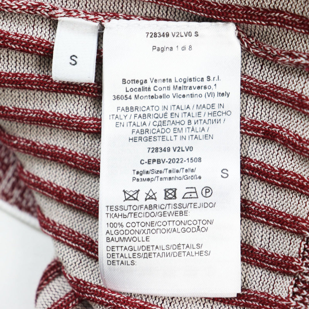 BOTTEGAVENETA Long sleeve polo shirt 728349 Main: 100% cotton, part: 88% cotton, part: 11% nylon, part: 1% polyurethane Red mens S Used Authentic