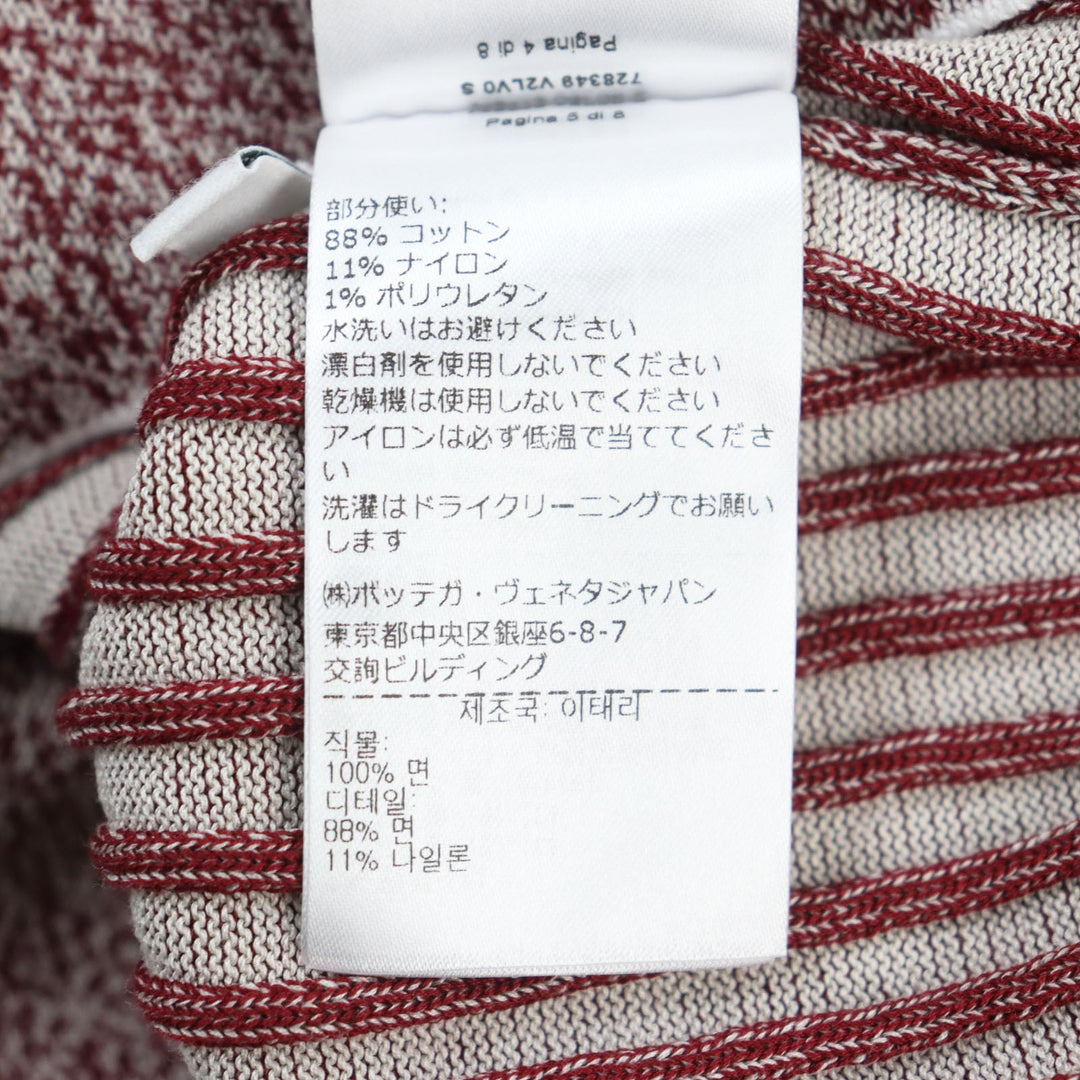 BOTTEGAVENETA Long sleeve polo shirt 728349 Main: 100% cotton, part: 88% cotton, part: 11% nylon, part: 1% polyurethane Red mens S Used Authentic
