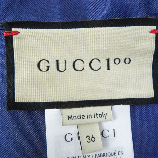 GUCCI Wrap skirt 676553 Main: 100% silk Navy red Women 36 Used Authentic