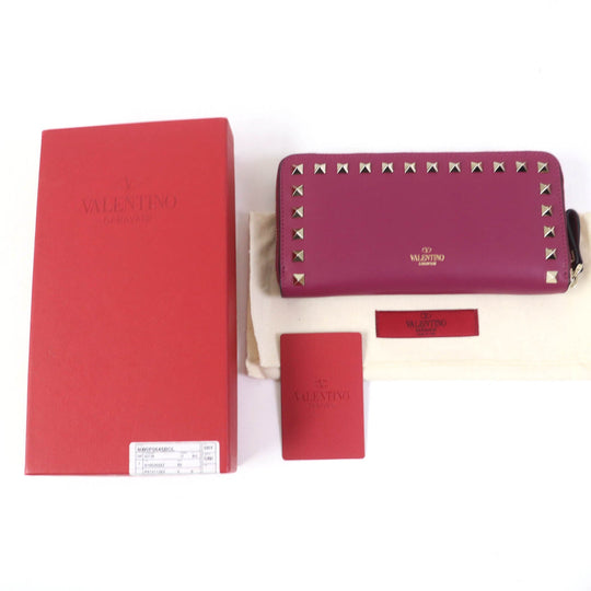 Valentino Garavani Long Wallet Purse NW0P0645 Main: Leather Purple type Women Used Authentic