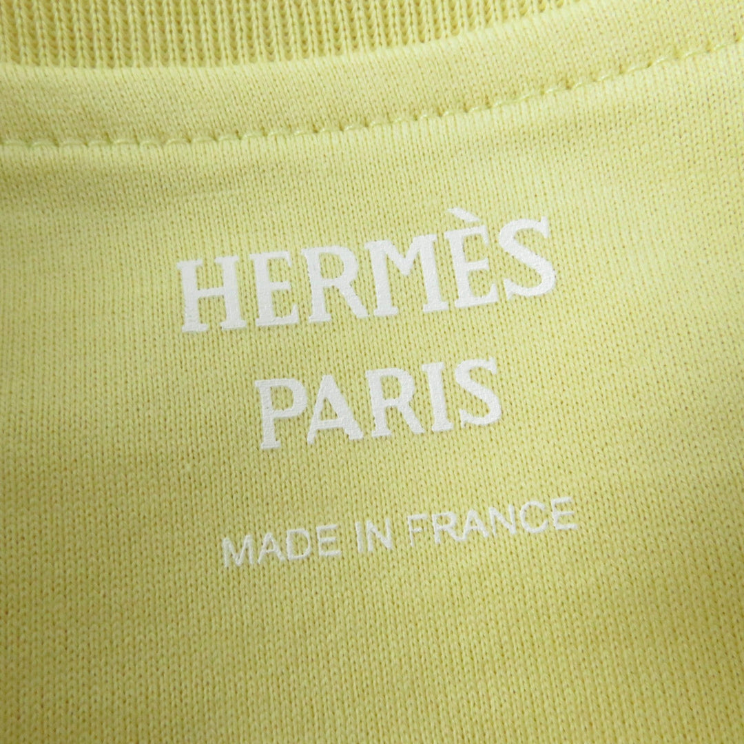 HERMES Short sleeve T-shirt Main: 100% cotton yellow UBOURG RAINBOW Women 34 Used Authentic
