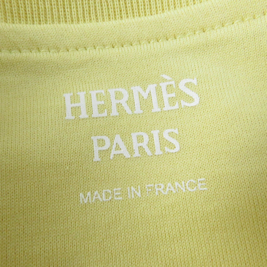 HERMES Short sleeve T-shirt Main: 100% cotton yellow UBOURG RAINBOW Women 34 Used Authentic