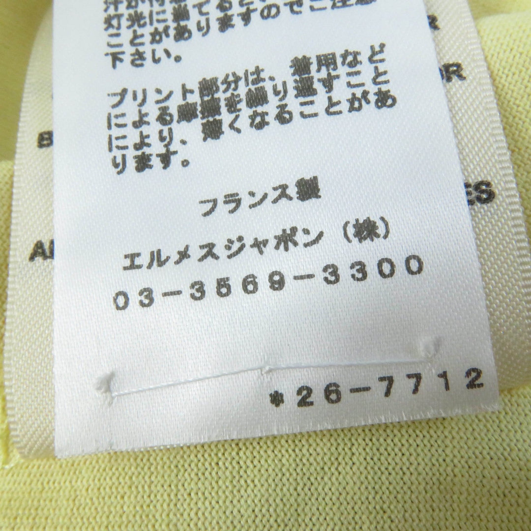 HERMES Short sleeve T-shirt Main: 100% cotton yellow UBOURG RAINBOW Women 34 Used Authentic