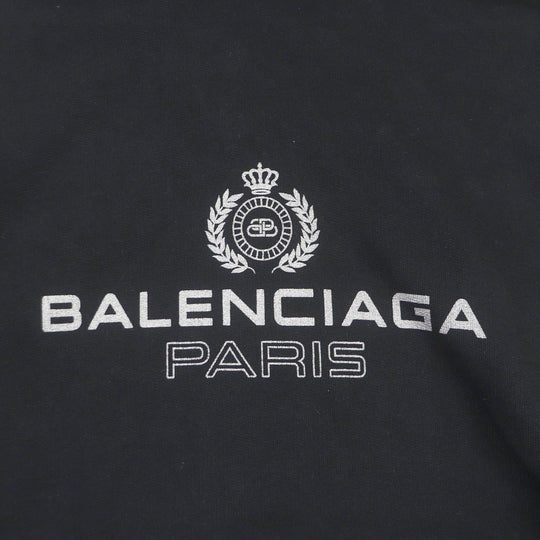BALENCIAGA Hoodie 570811 Main: 100% cotton black mens M Used Authentic