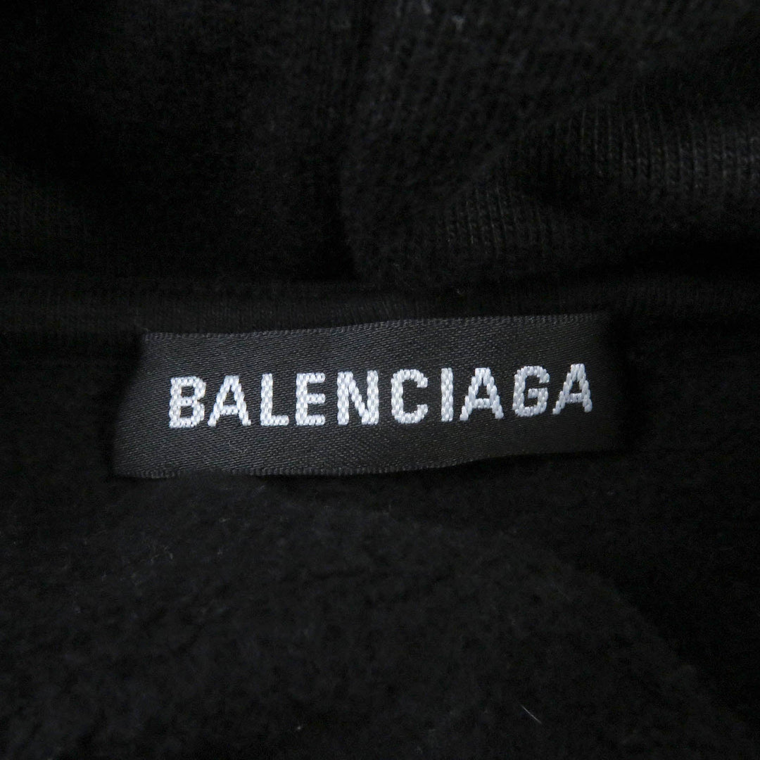 BALENCIAGA Hoodie 570811 Main: 100% cotton black mens M Used Authentic