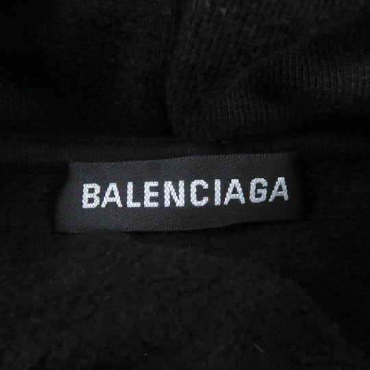 BALENCIAGA Hoodie 570811 Main: 100% cotton black mens M Used Authentic
