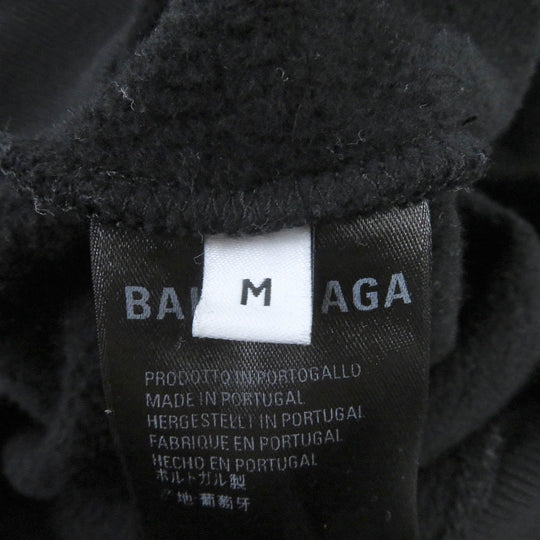 BALENCIAGA Hoodie 570811 Main: 100% cotton black mens M Used Authentic