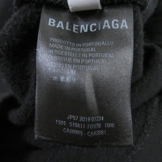 BALENCIAGA Hoodie 570811 Main: 100% cotton black mens M Used Authentic