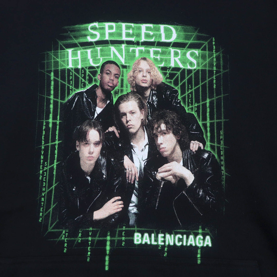 BALENCIAGA Hoodie 559367 Main: 100% cotton black mens S Used Authentic