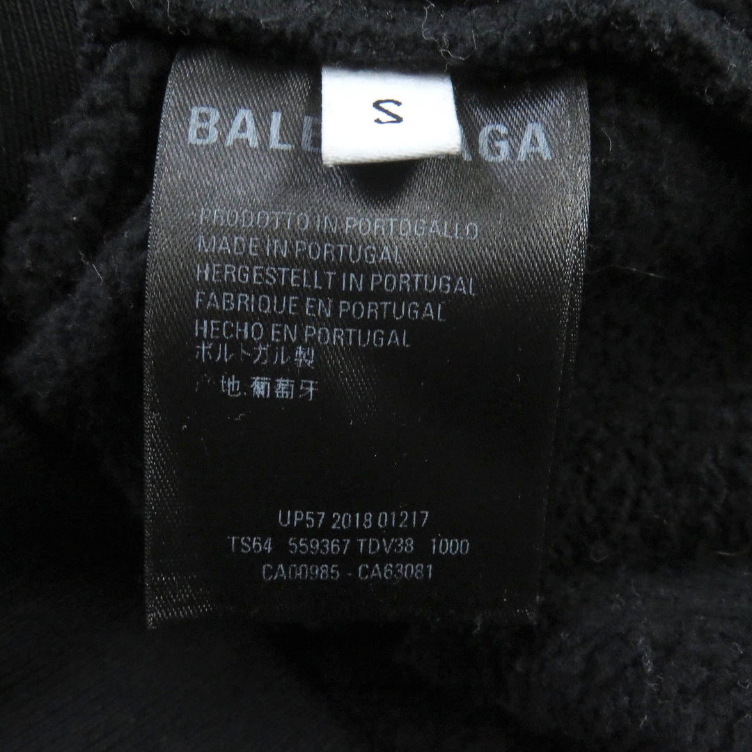 BALENCIAGA Hoodie 559367 Main: 100% cotton black mens S Used Authentic