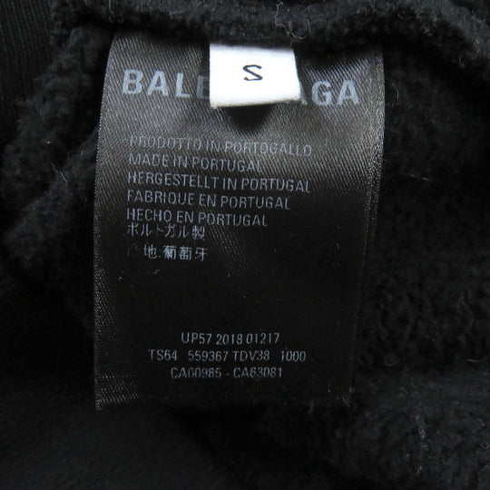 BALENCIAGA Hoodie 559367 Main: 100% cotton black mens S Used Authentic