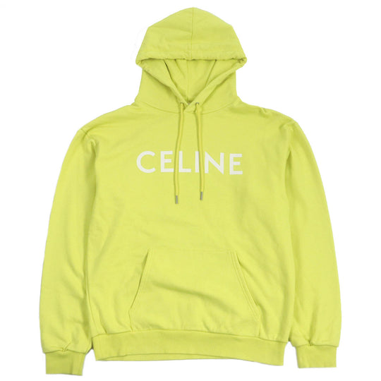 CELINE Hoodie 2Y369670Q Main: 100% cotton, part: 96% cotton, part: 4% polyurethane yellow mens M Used Authentic