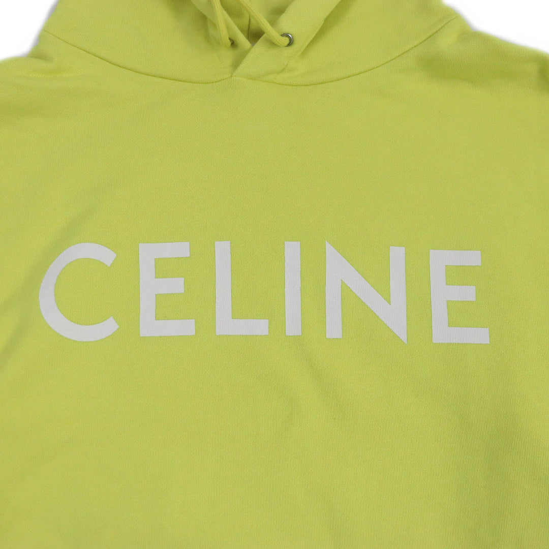 CELINE Hoodie 2Y369670Q Main: 100% cotton, part: 96% cotton, part: 4% polyurethane yellow mens M Used Authentic